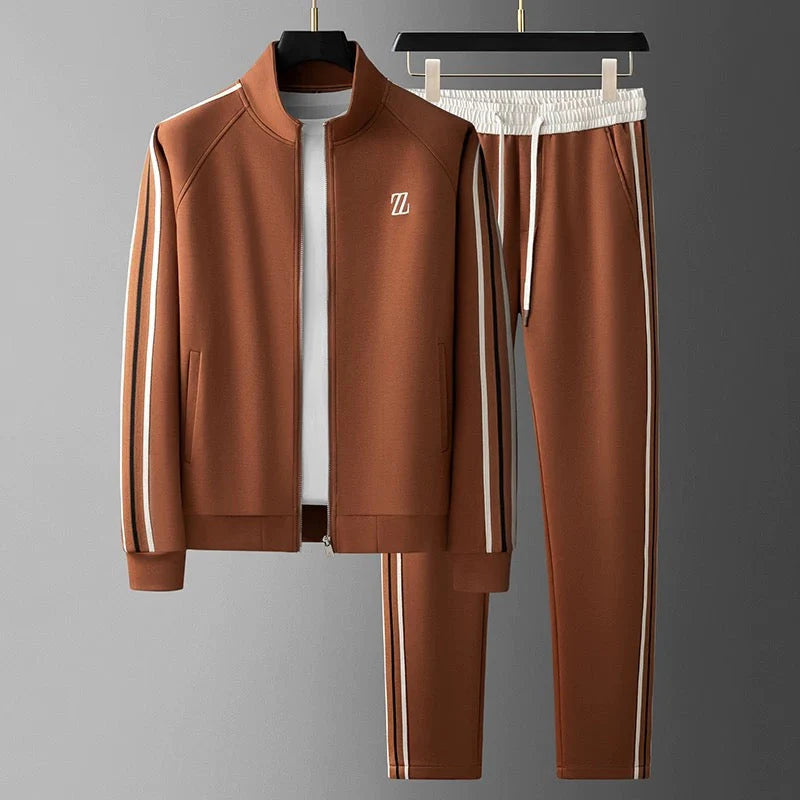 Heren Gestreepte Joggingpak met Vest en Broek