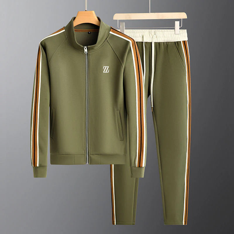 Heren Gestreepte Joggingpak met Vest en Broek