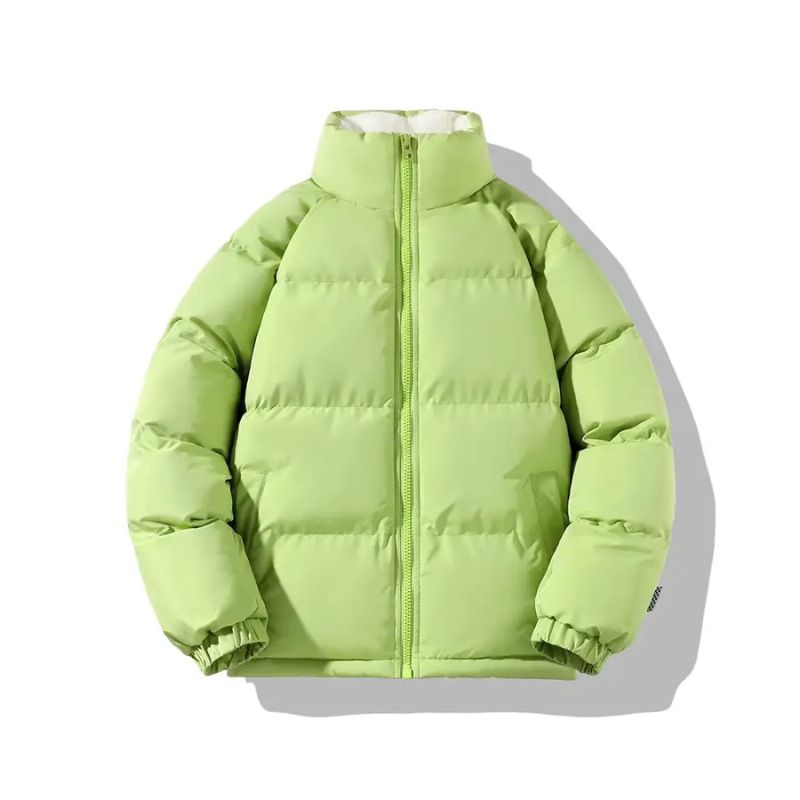 Heren Gewatteerde Jas met Fleecevoering en Opstaande Kraag