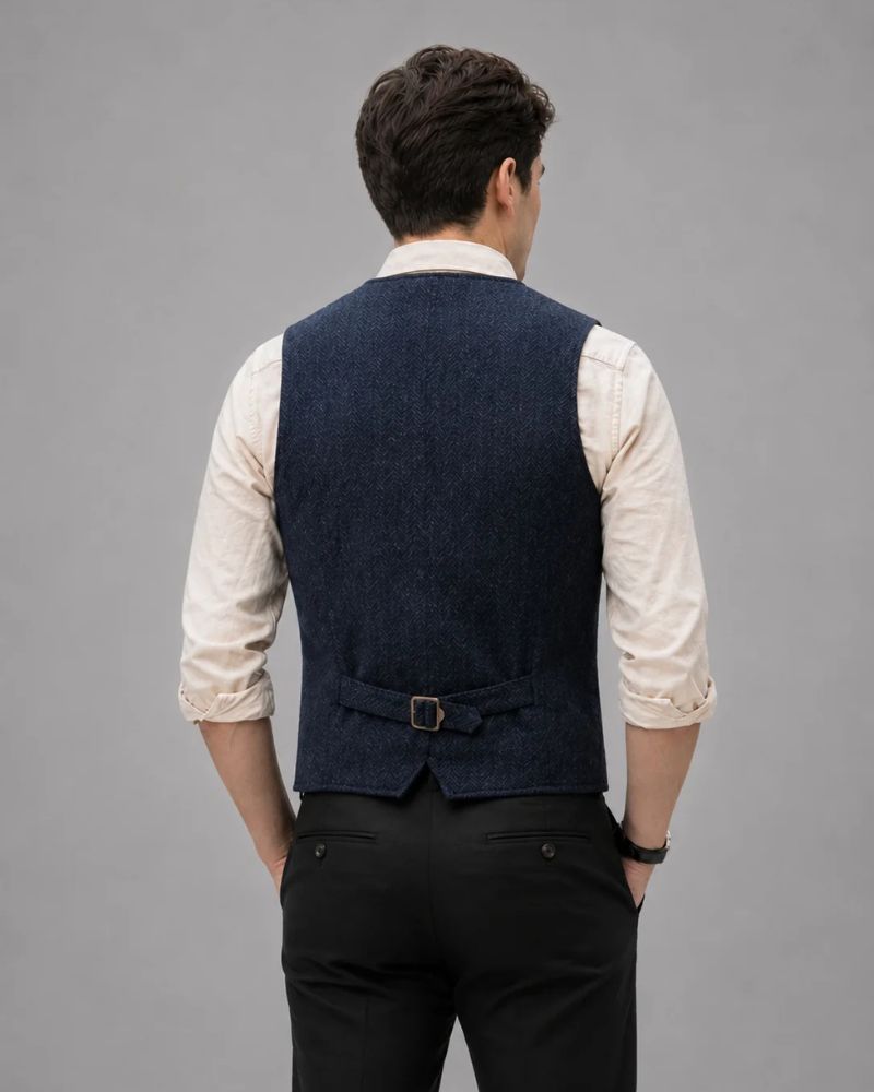 Heren Gilet met Knoopsluiting en V-hals