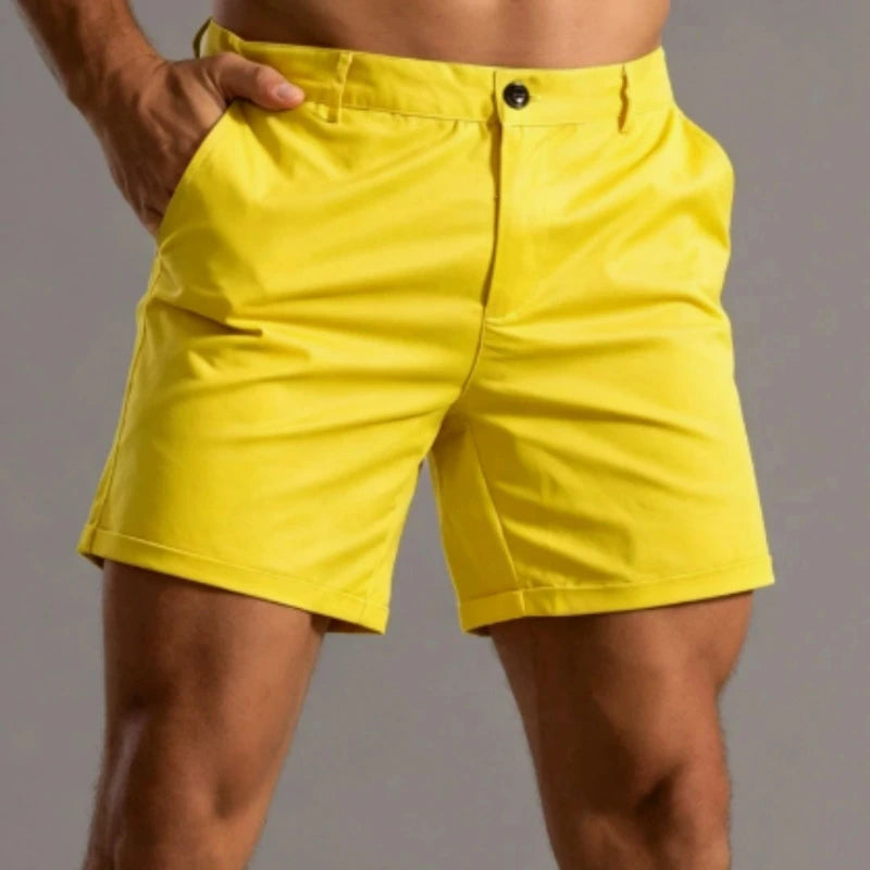 Heren Korte Broek met Slim Fit en Knoopsluiting