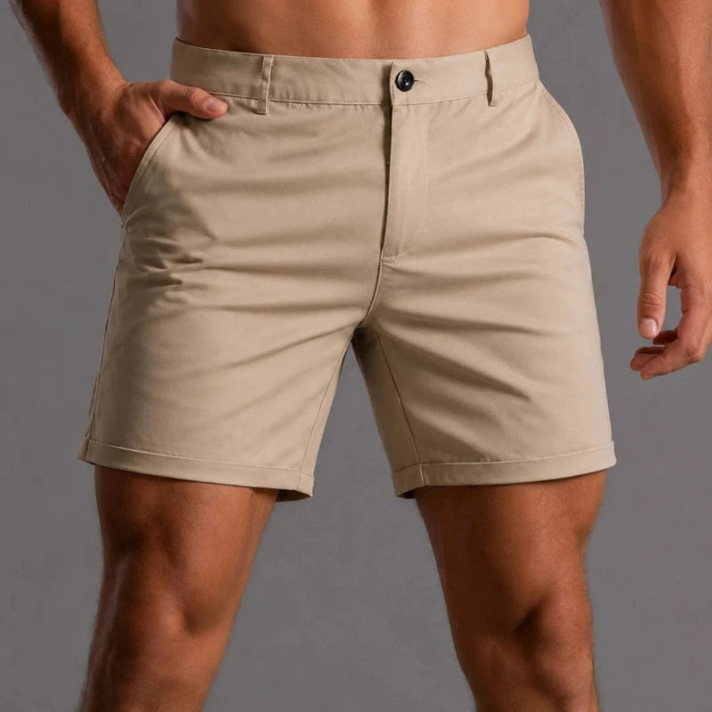 Heren Korte Broek met Slim Fit en Knoopsluiting