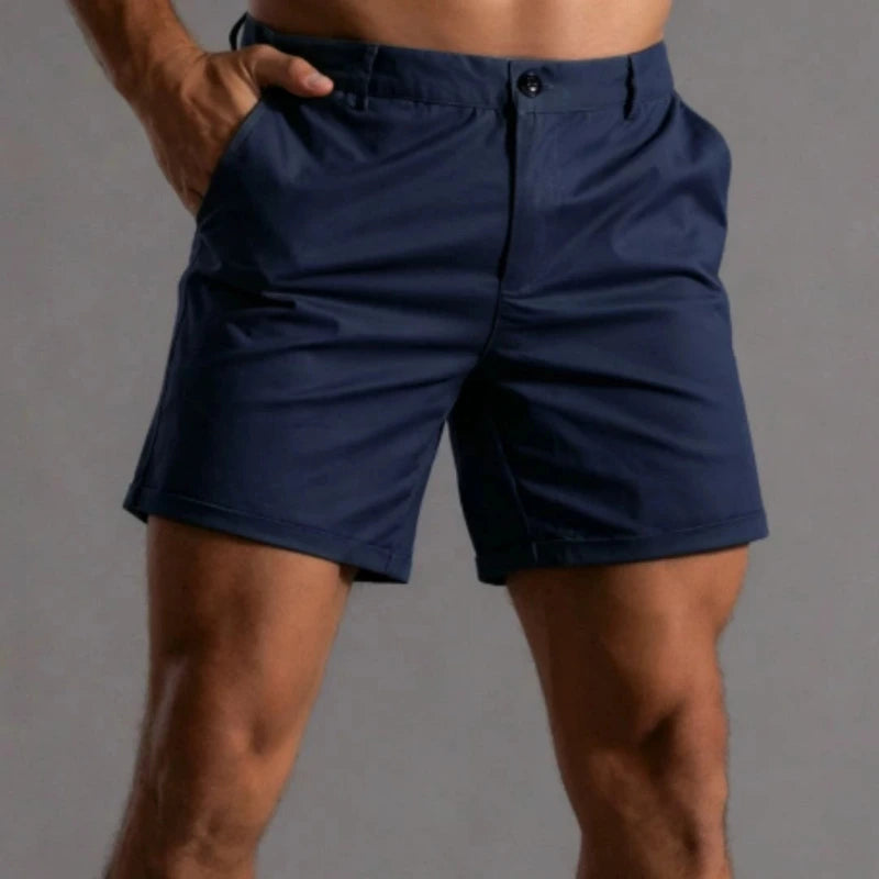 Heren Korte Broek met Slim Fit en Knoopsluiting