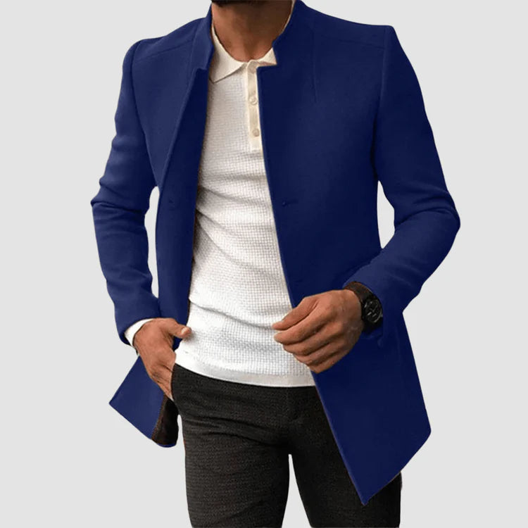 Heren Lange Jas met Regular Fit en Knoopsluiting