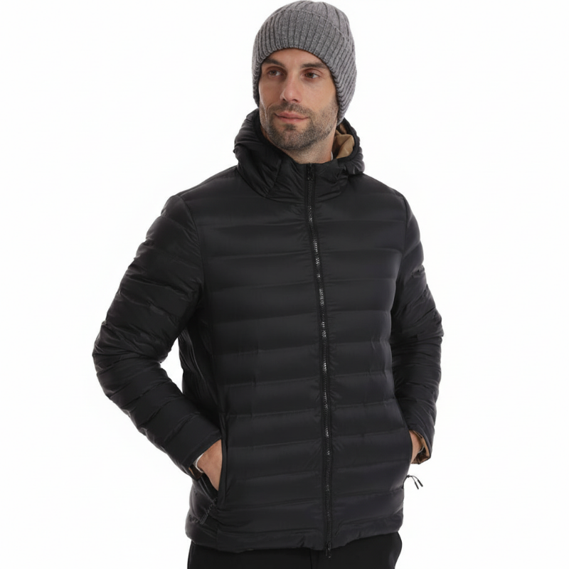 Heren Lichtgewicht Gewatteerde Winterjas met Capuchon