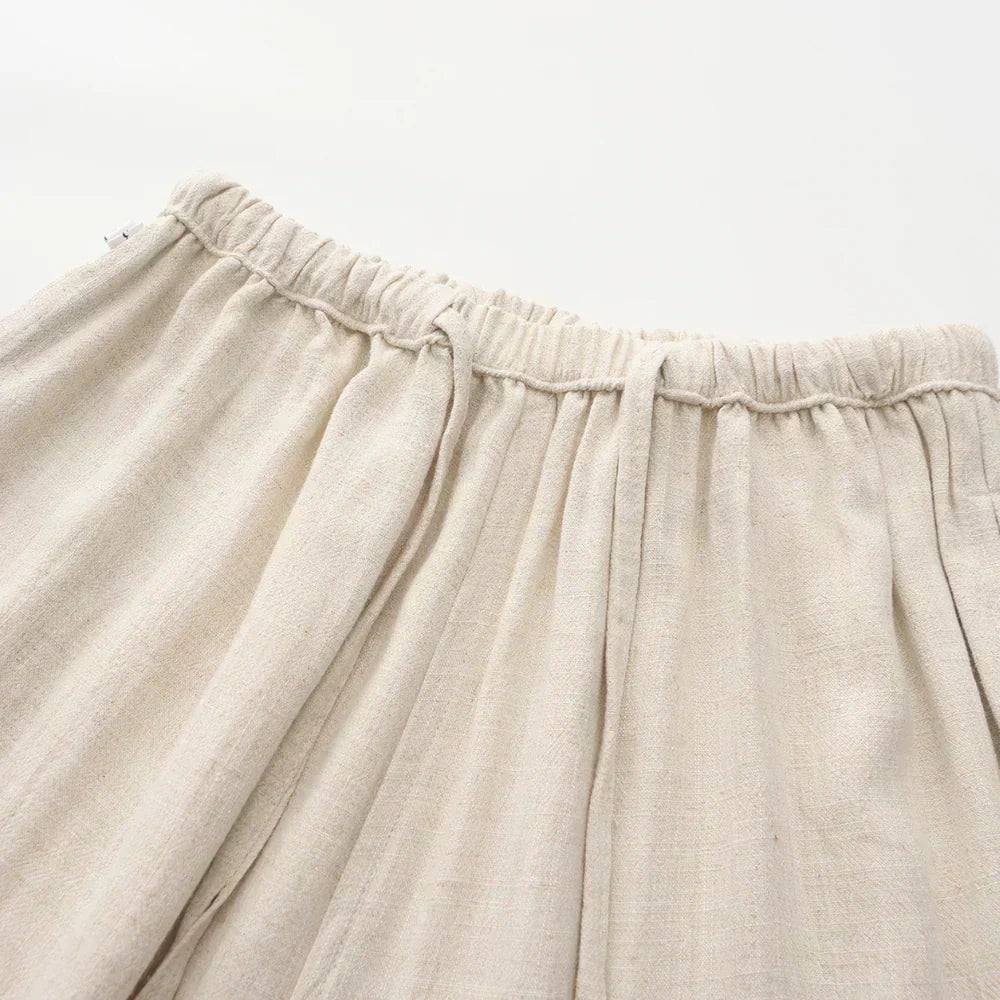Heren Linnen Zomerbroek met Elastische Taille en Trekkoord