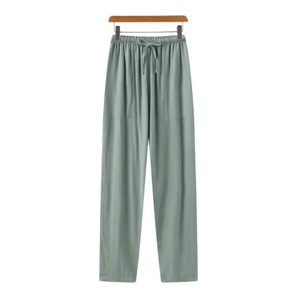 Heren Linnen Zomerbroek met Elastische Taille en Trekkoord