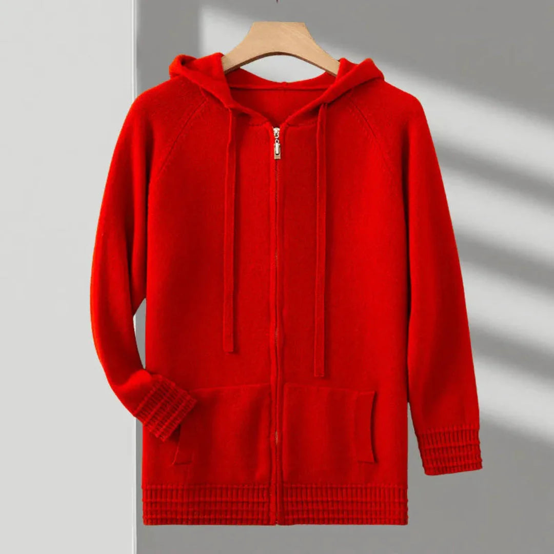 Heren Merinowol Vest met Capuchon en Ritssluiting