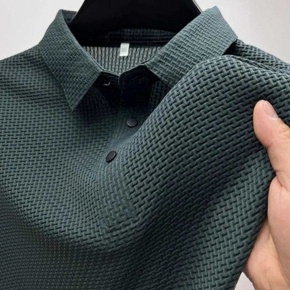 Heren Polo met Korte Mouwen en Structuur