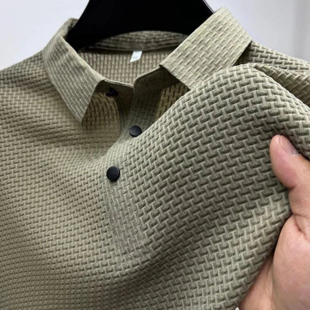 Heren Polo met Korte Mouwen en Structuur