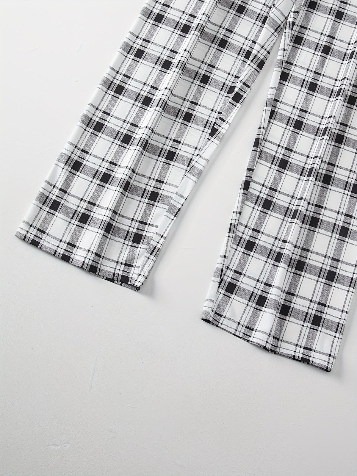 Heren Pyjamaset met Korte Mouwen en Geruite Broek
