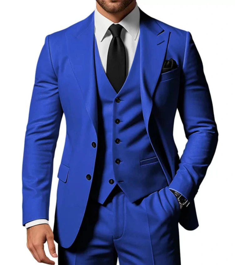 Heren Slim Fit 3-Delig Pak met Blazer, Gilet en Pantalon