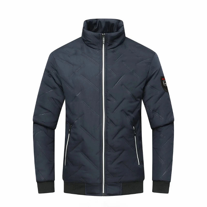 Heren Slim Fit Gewatteerde Jas met Ritssluiting