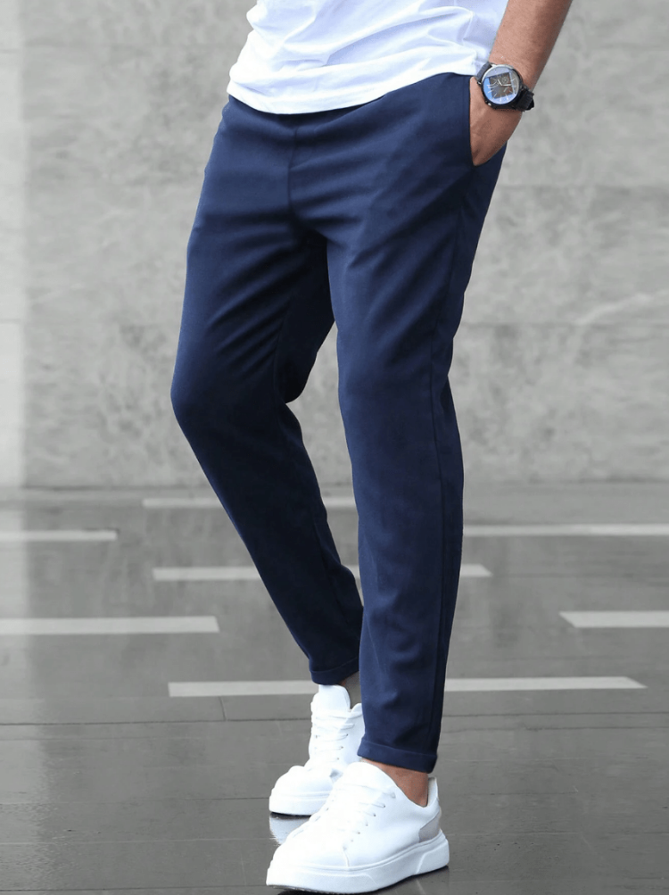 Heren Slim Fit Joggingbroek met Stretch en Verstelbare Tailleband
