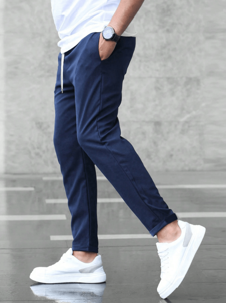 Heren Slim Fit Joggingbroek met Stretch en Verstelbare Tailleband