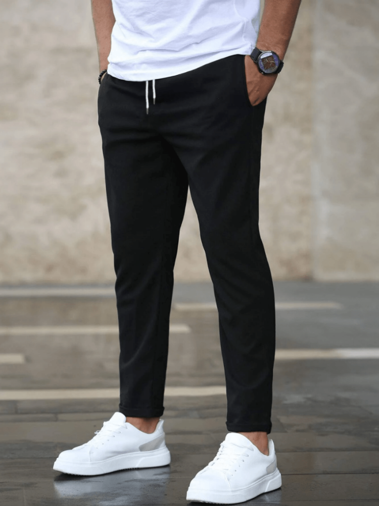 Heren Slim Fit Joggingbroek met Stretch en Verstelbare Tailleband