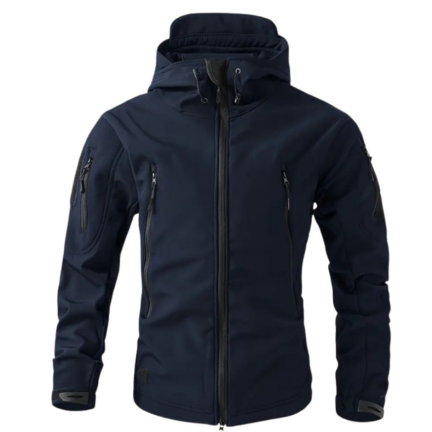 Heren Softshell Jas met Capuchon en Meerdere Ritszakken