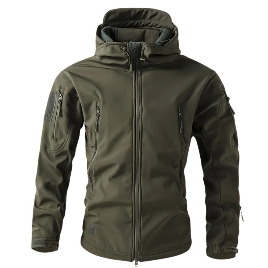 Heren Softshell Jas met Capuchon en Meerdere Ritszakken