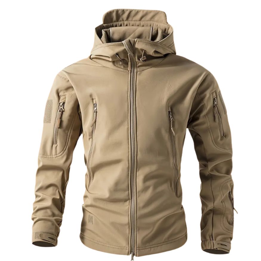 Heren Softshell Jas met Capuchon en Meerdere Ritszakken