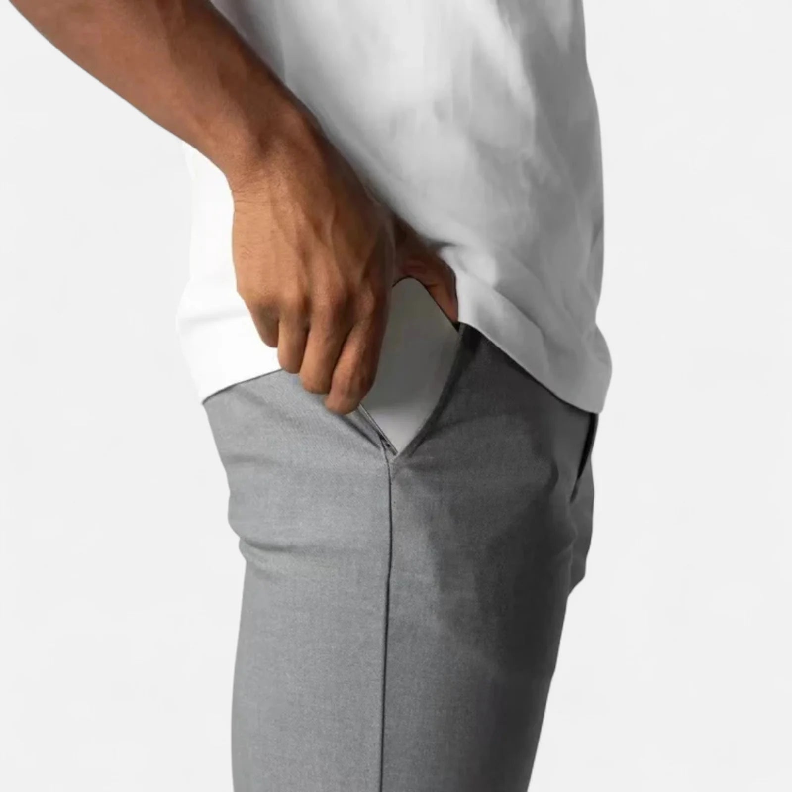 Heren Stretchbroek met Elastische Tailleband