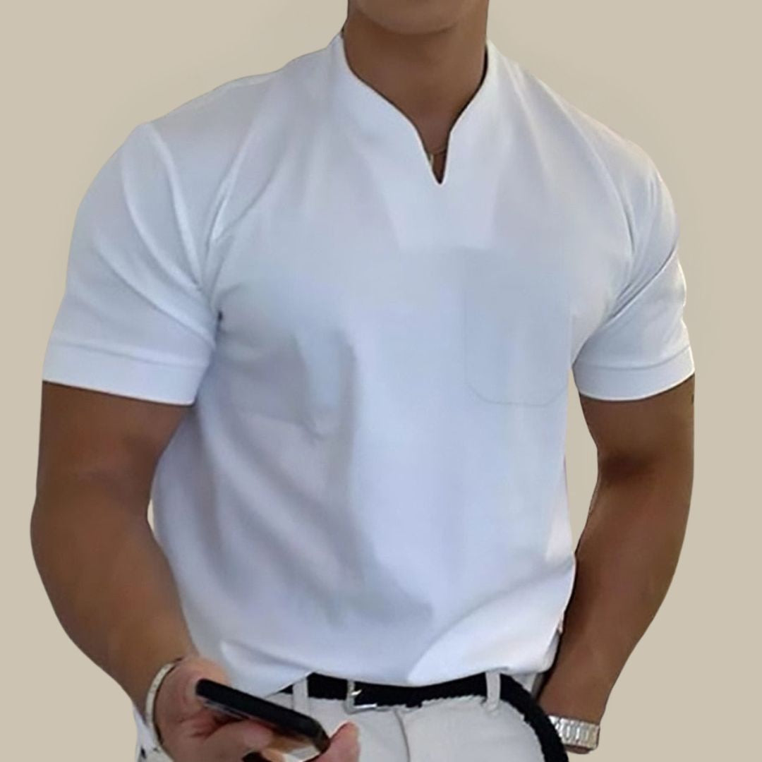 Heren T-shirt met Slim Fit en V-hals