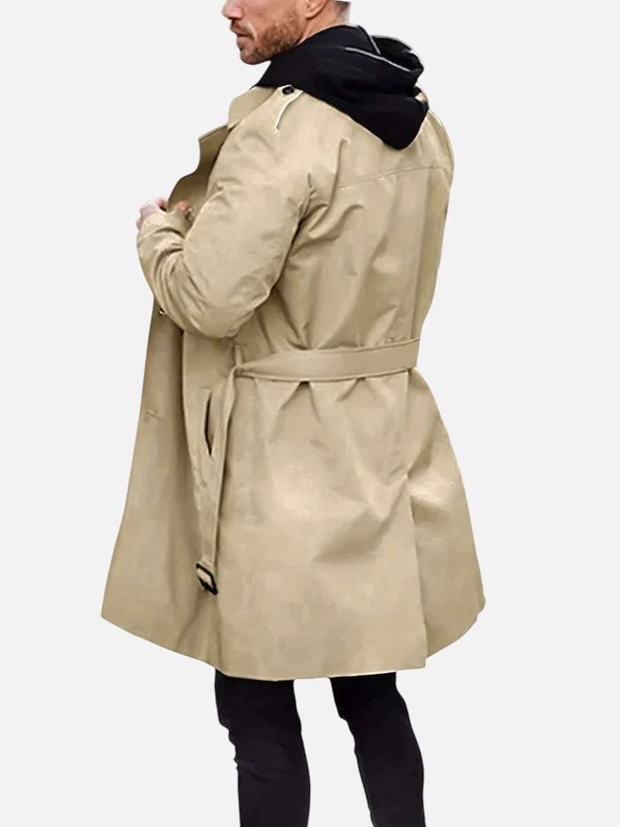 Heren Trenchcoat met Dubbele Knoopsluiting en Ceintuur