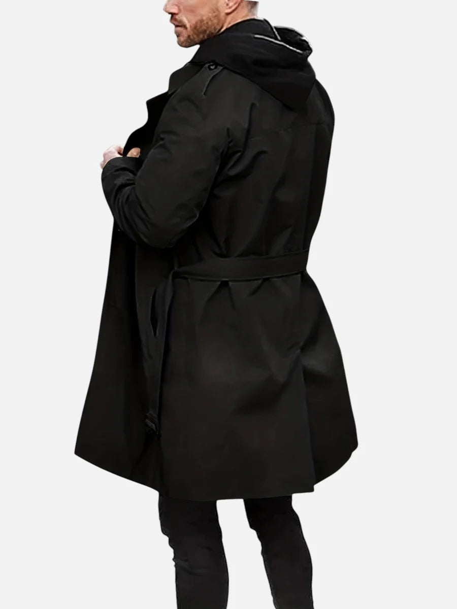 Heren Trenchcoat met Dubbele Knoopsluiting en Ceintuur