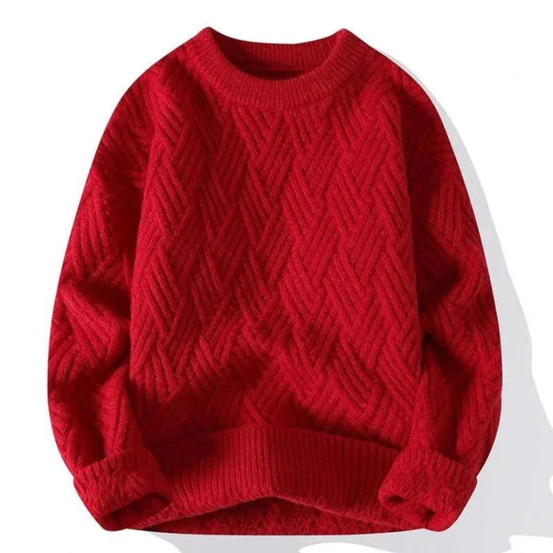 Heren Trui met Gebreid Patroon