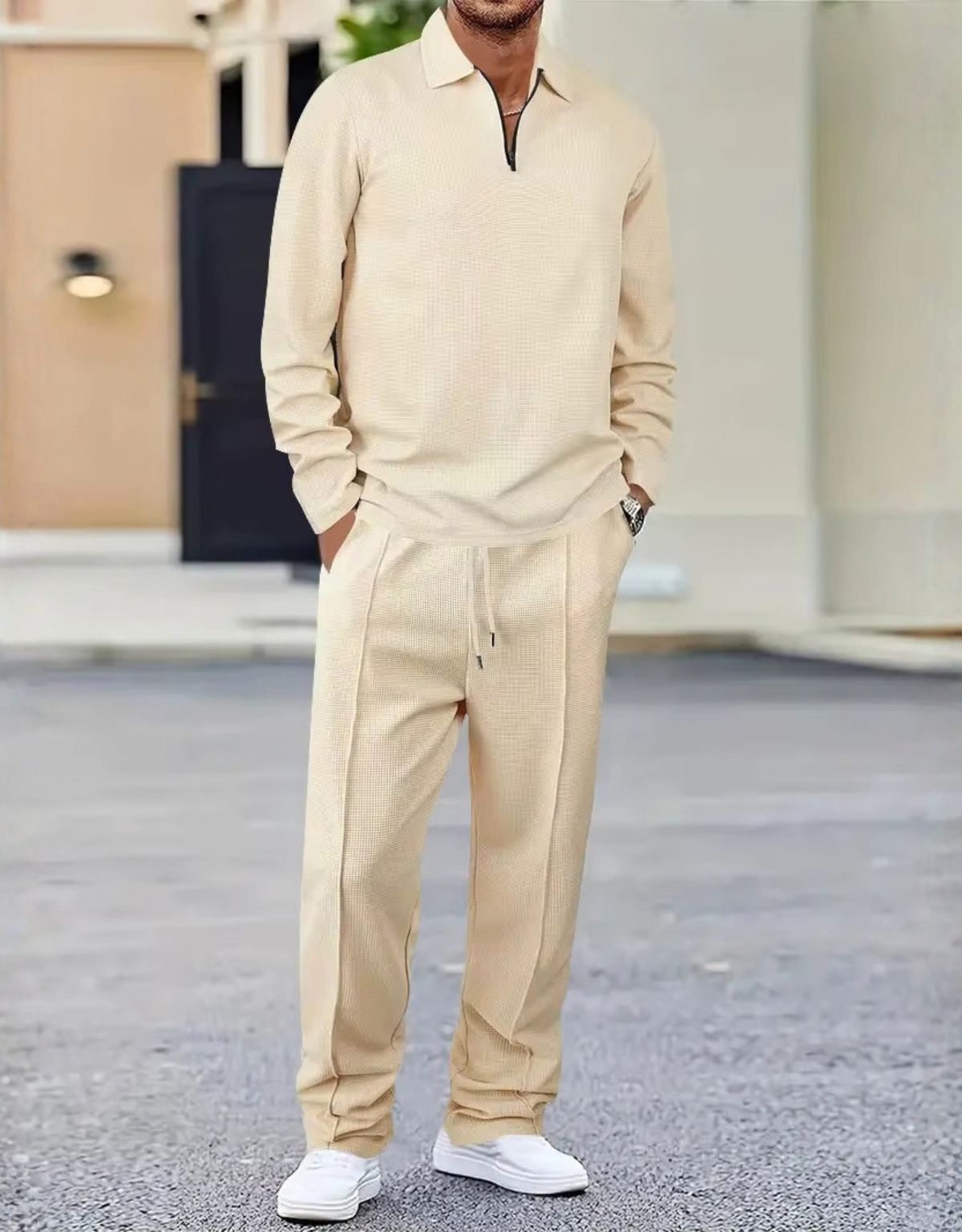Heren Tweedelig Set met Polo en Rechte Broek