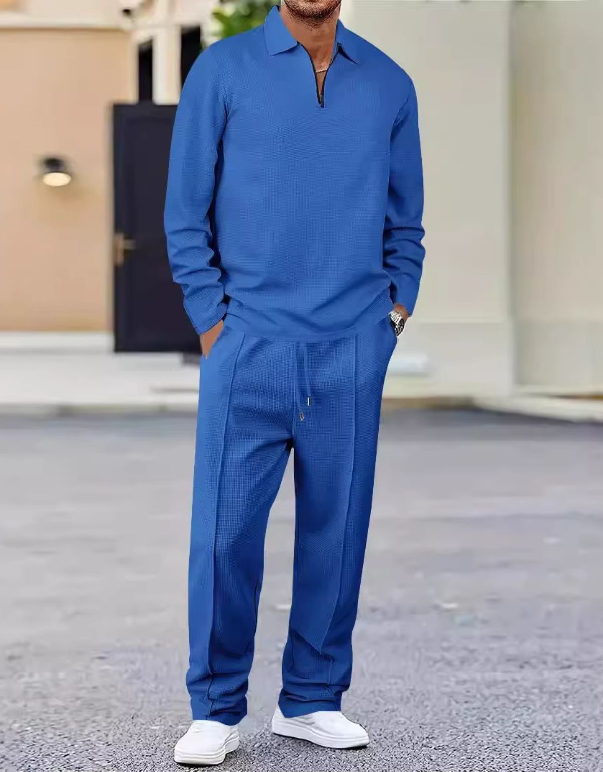 Heren Tweedelig Set met Polo en Rechte Broek