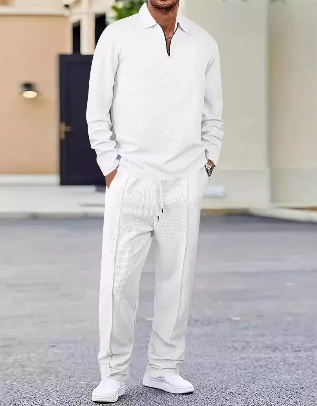 Heren Tweedelig Set met Polo en Rechte Broek
