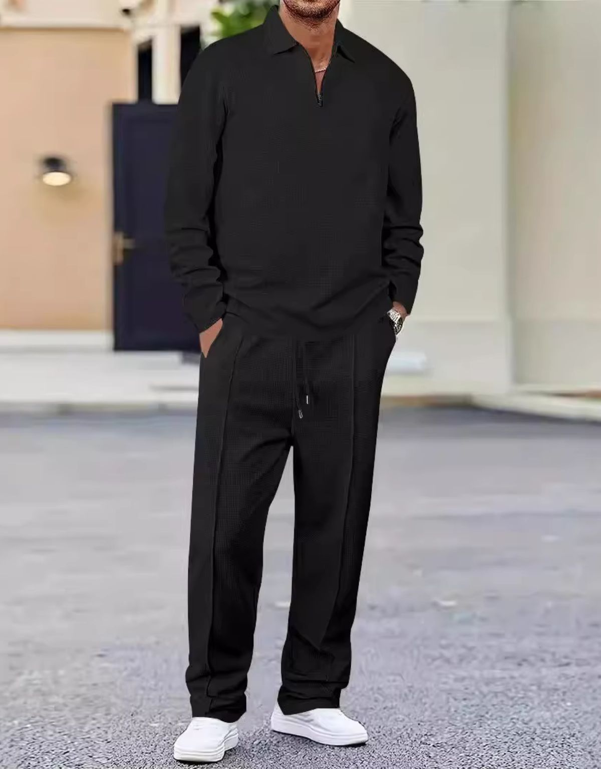 Heren Tweedelig Set met Polo en Rechte Broek