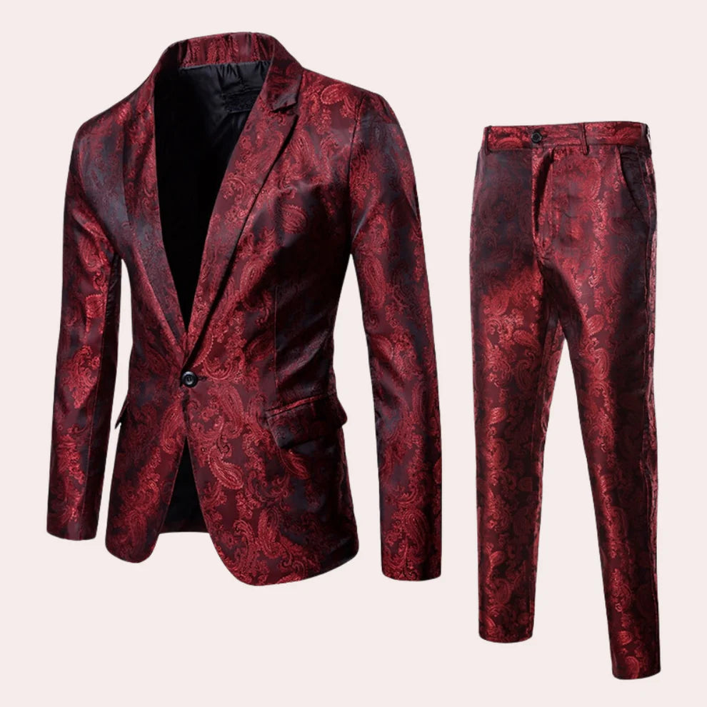 Heren Tweedelig Slim Fit Pak met Blazer en Pantalon