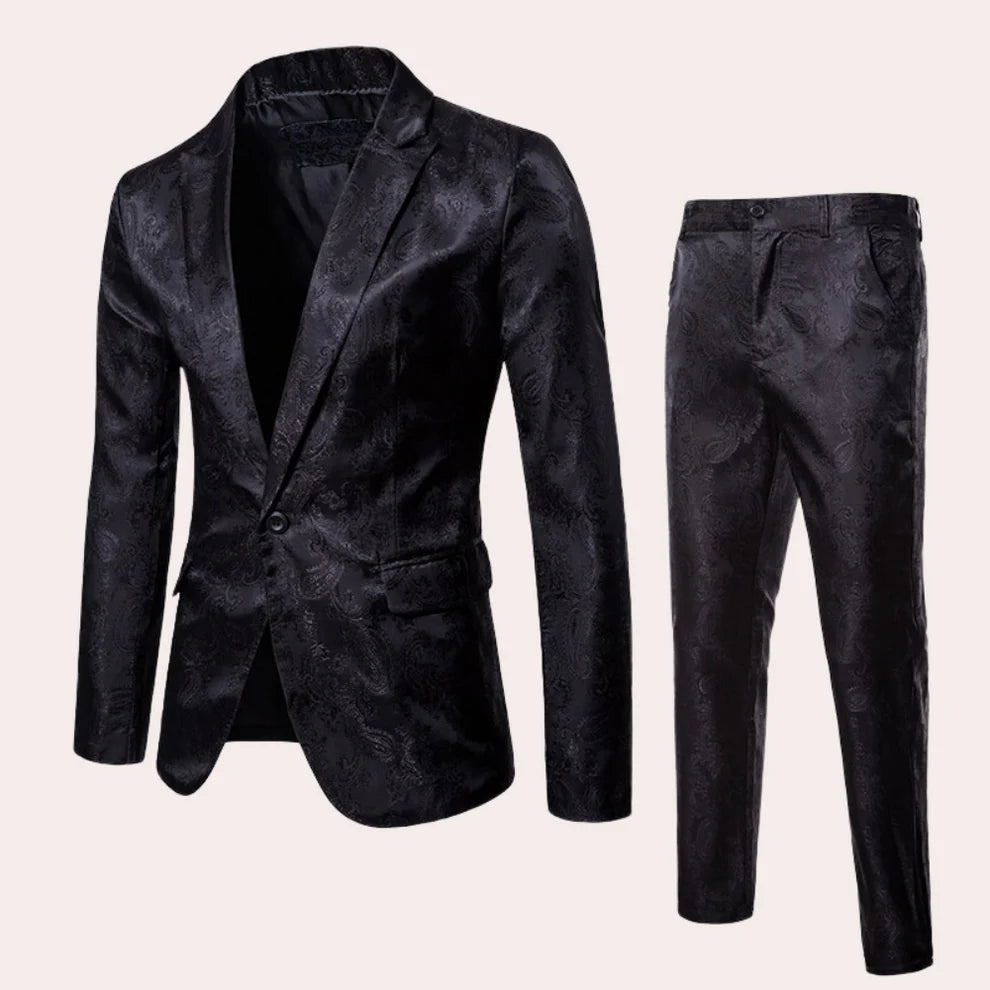 Heren Tweedelig Slim Fit Pak met Blazer en Pantalon