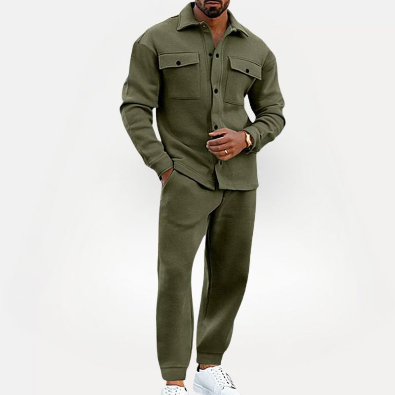 Heren Tweedelige Set met Overshirt en Broek