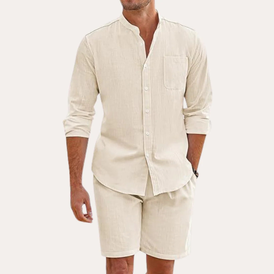 Heren Tweedelige Zomerset met Overhemd en Korte Broek