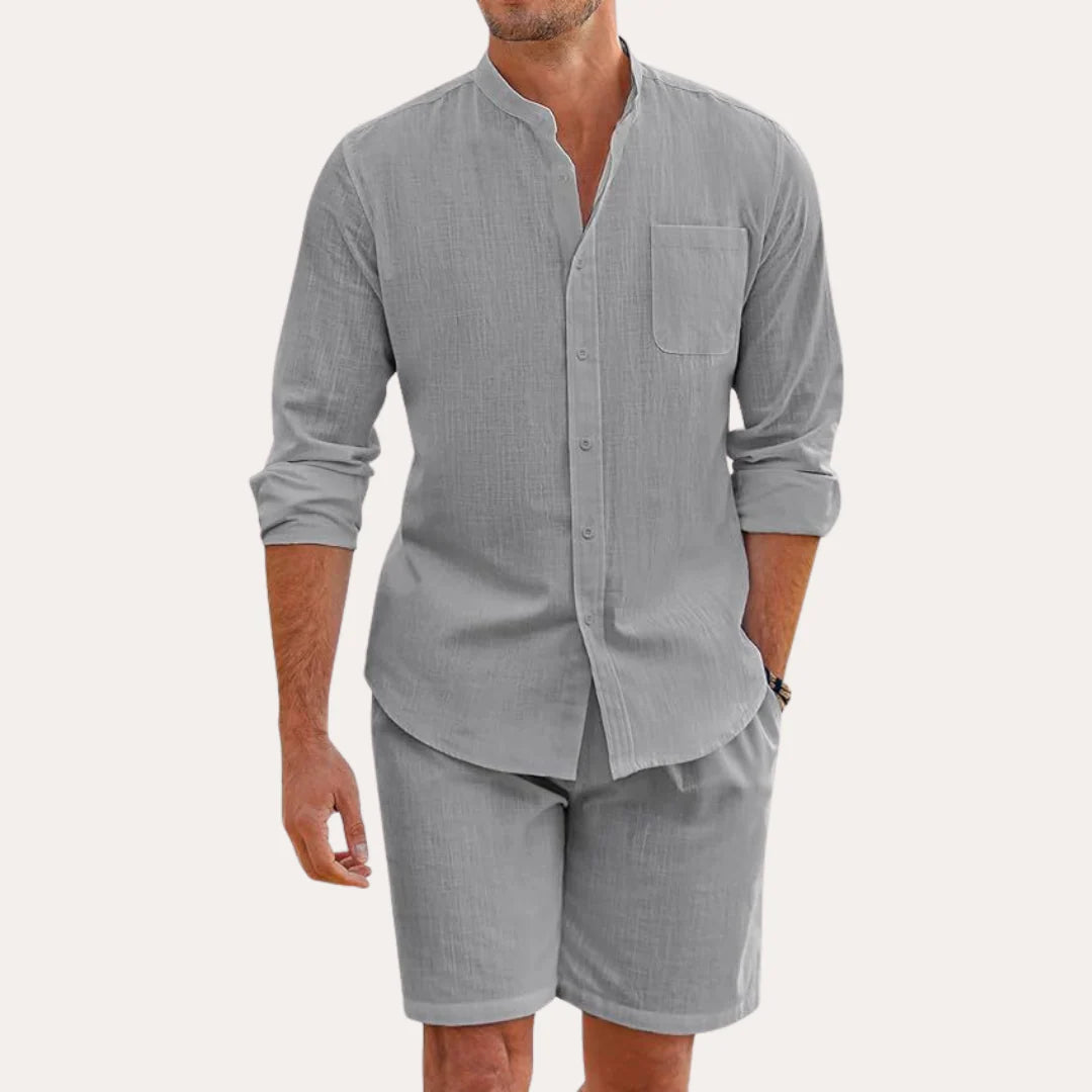 Heren Tweedelige Zomerset met Overhemd en Korte Broek