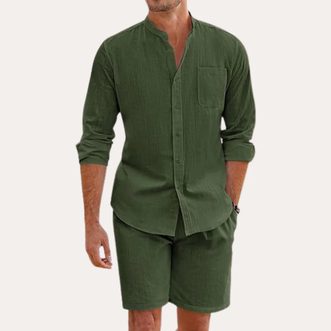 Heren Tweedelige Zomerset met Overhemd en Korte Broek