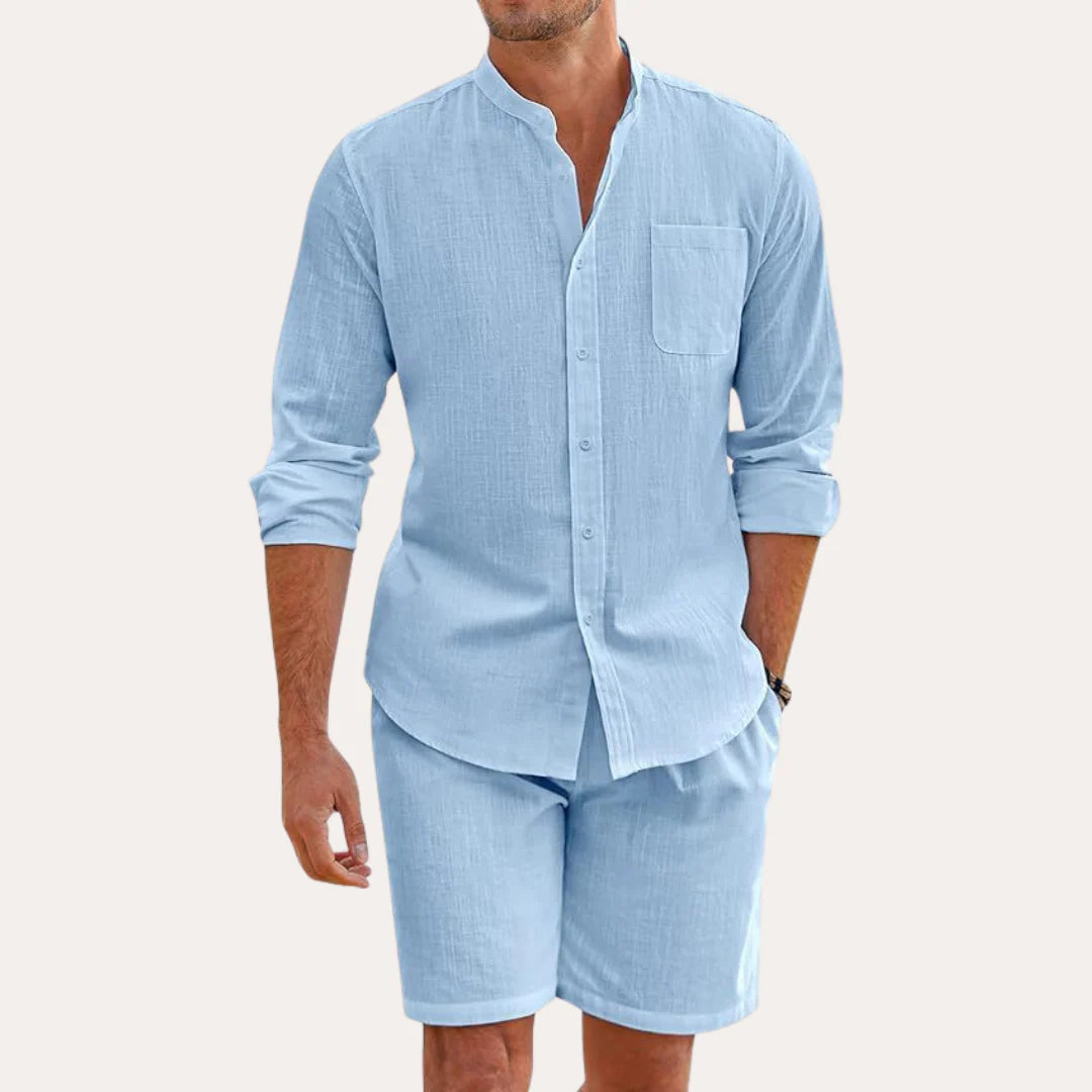 Heren Tweedelige Zomerset met Overhemd en Korte Broek