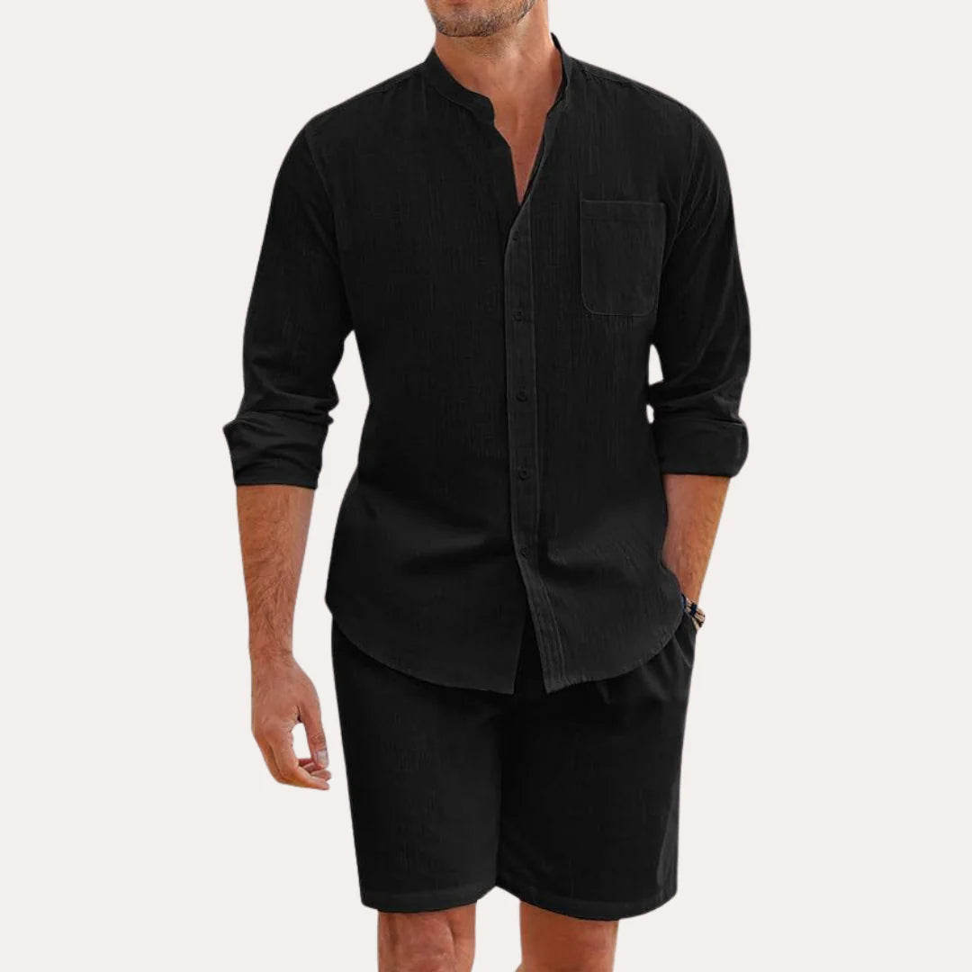 Heren Tweedelige Zomerset met Overhemd en Korte Broek