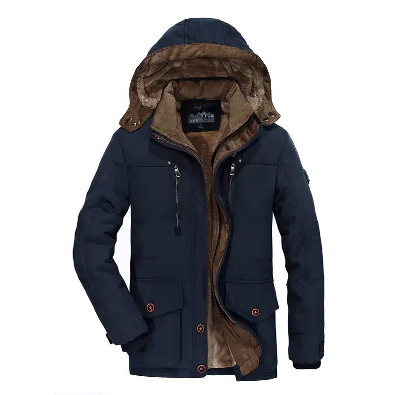 Heren Winterjas met Afneembare Capuchon en Fleecevoering