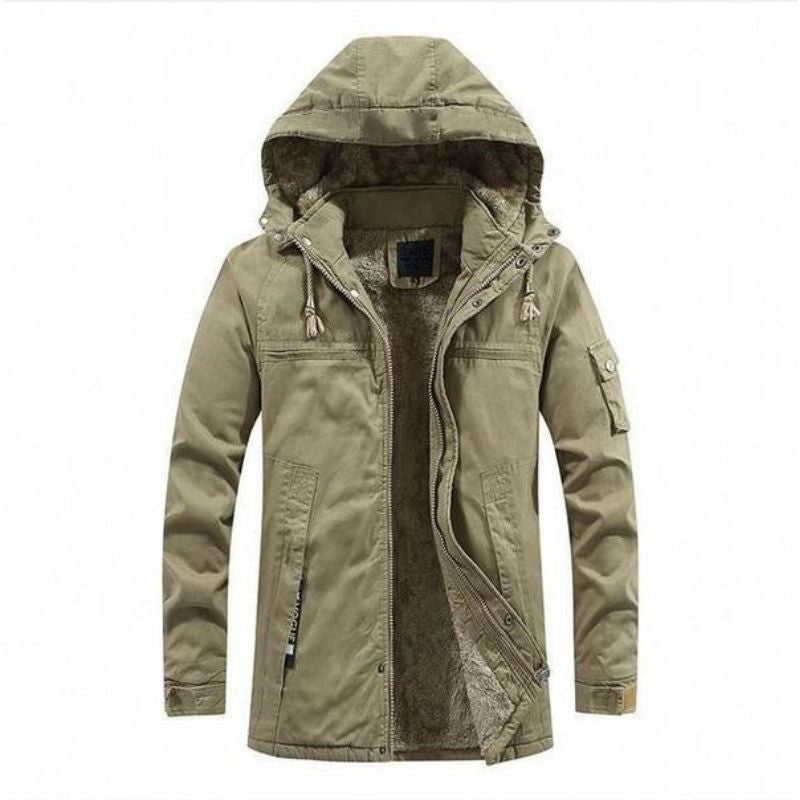 Heren Winterjas met Fleecevoering, Capuchon en Zakken