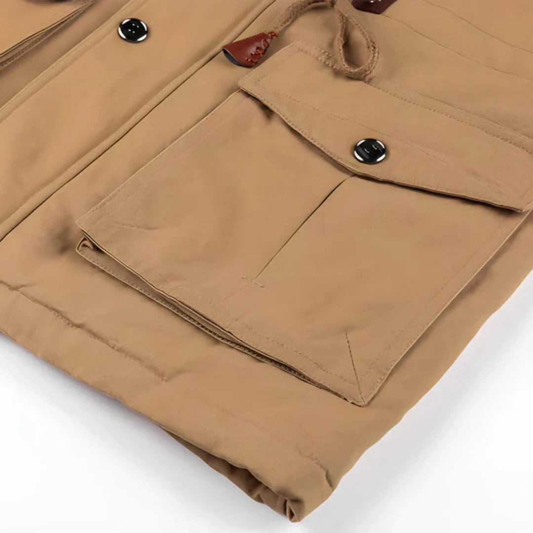 Heren Winterjas met Verstelbare Taille en Gevoerde Binnenkant