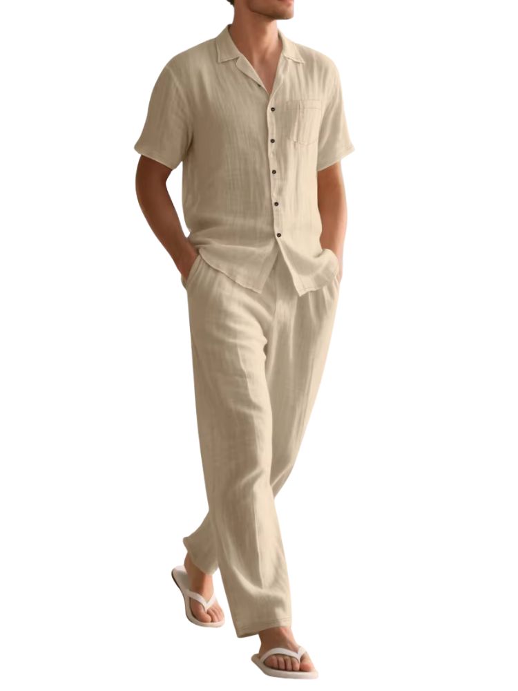Heren Zomerset met V-hals Shirt en Broek