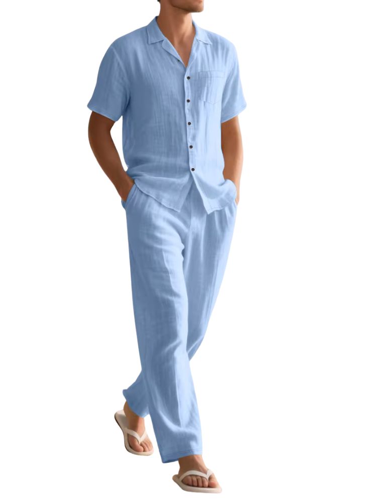 Heren Zomerset met V-hals Shirt en Broek