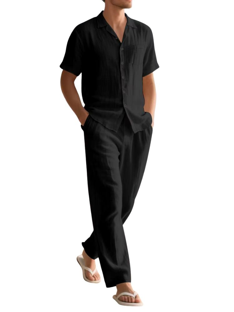 Heren Zomerset met V-hals Shirt en Broek