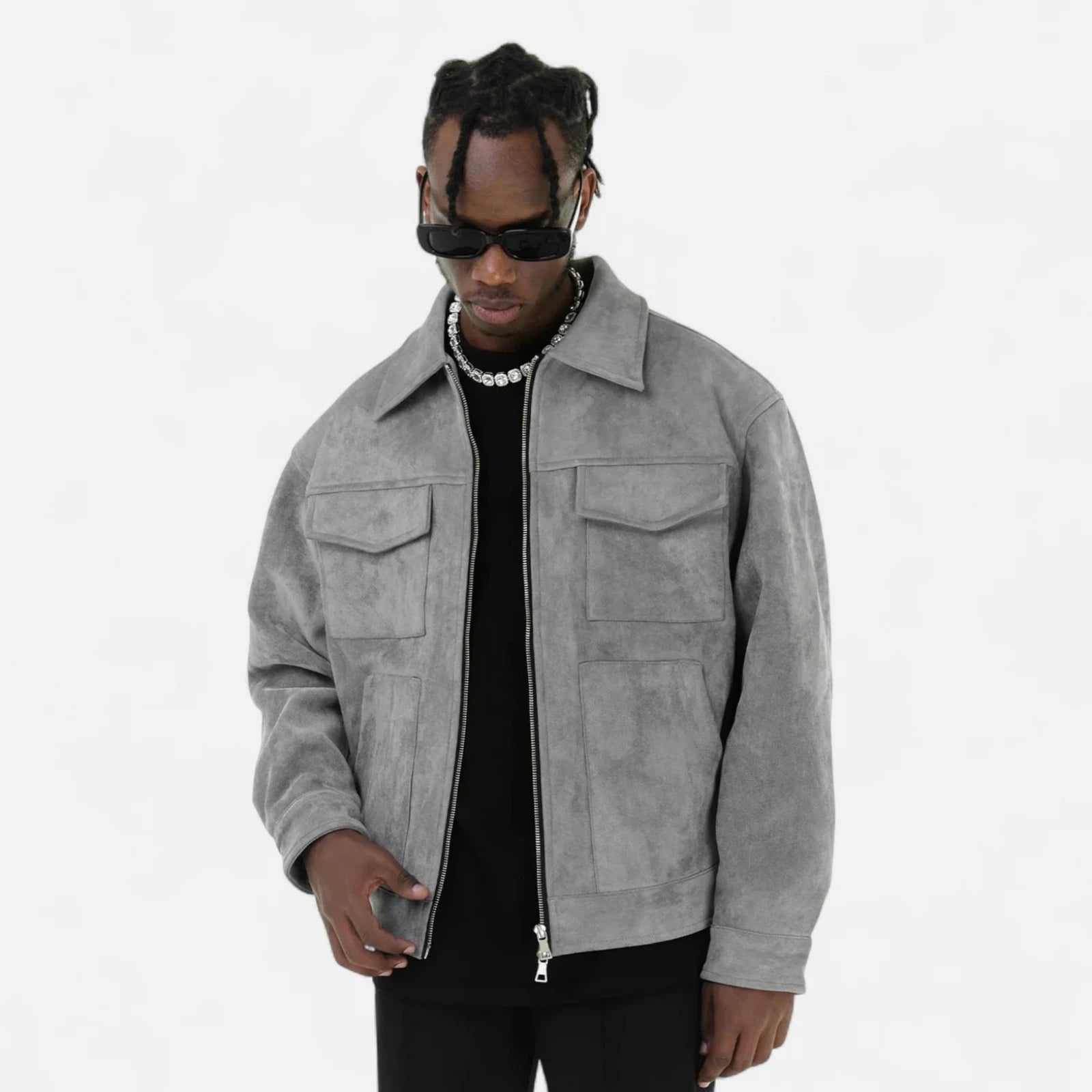 Herenjas met Suède look en Losse Pasvorm