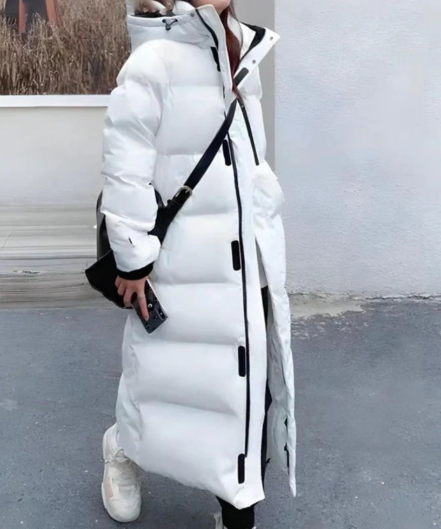Lange Puffer Jas Dames met Capuchon en Waterafstotende Buitenlaag