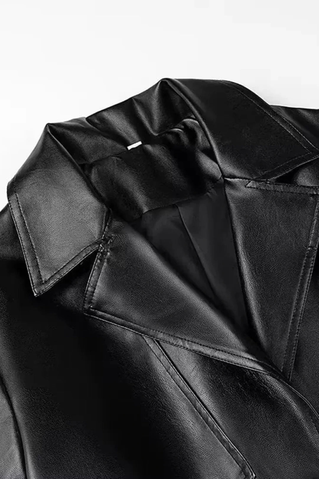 Lange Trenchcoat voor Dames van Imitatieleer met Ceintuur