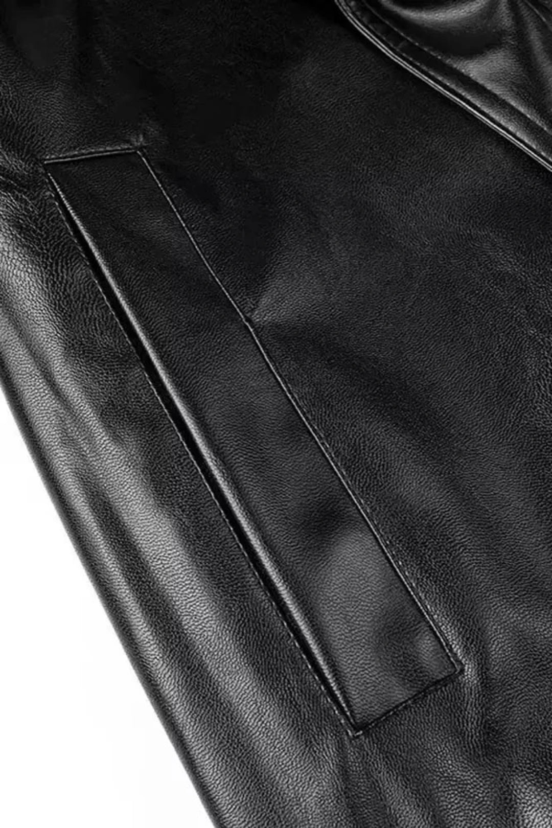 Lange Trenchcoat voor Dames van Imitatieleer met Ceintuur